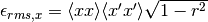 \epsilon_{rms,x} = \langle xx \rangle \langle x'x' \rangle \sqrt{1 - r^2}