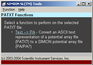 PATXT functions listed in SL Tools