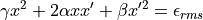 \gamma x^2 + 2 \alpha x x' + \beta x'^2 = \epsilon_{rms}