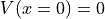 V(x=0) = 0