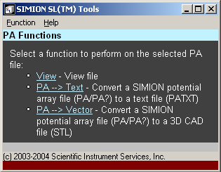 PA functions listed in SL Tools