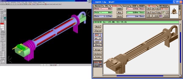 quadrupole drawn in CAD software and then imported into SIMION.