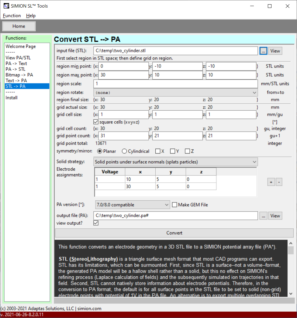 STL to PA function in SL Tools